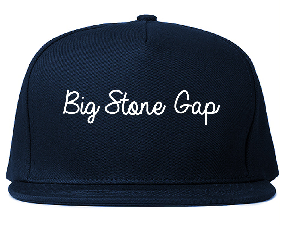 Big Stone Gap Virginia VA Script Mens Snapback Hat Navy Blue