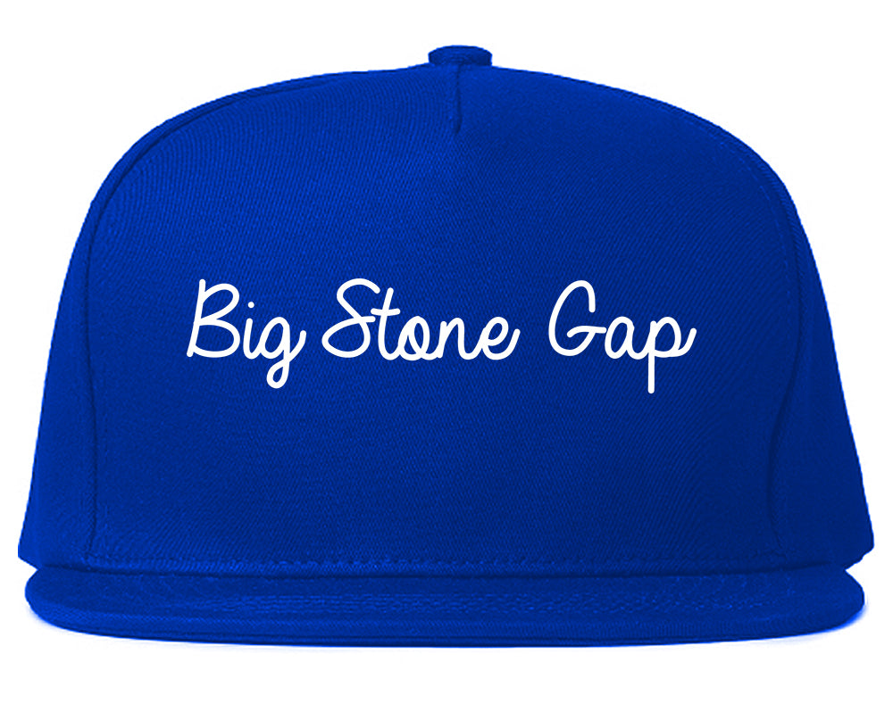 Big Stone Gap Virginia VA Script Mens Snapback Hat Royal Blue