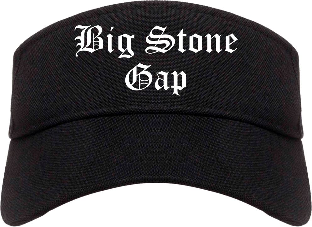 Big Stone Gap Virginia VA Old English Mens Visor Cap Hat Black