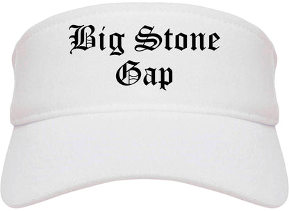 Big Stone Gap Virginia VA Old English Mens Visor Cap Hat White