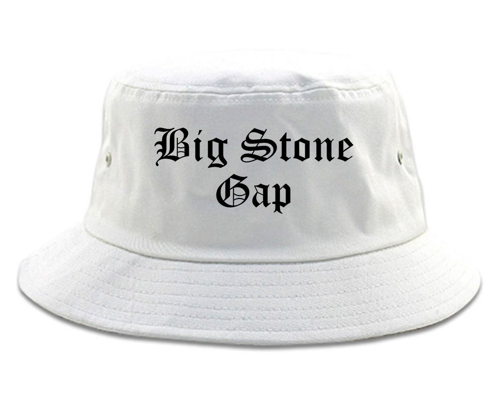 Big Stone Gap Virginia VA Old English Mens Bucket Hat White