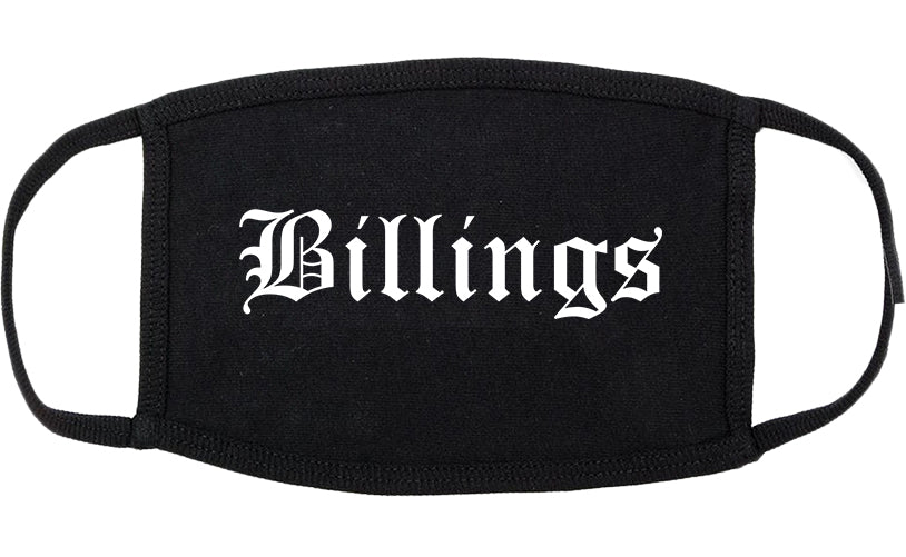 Billings Montana MT Old English Cotton Face Mask Black