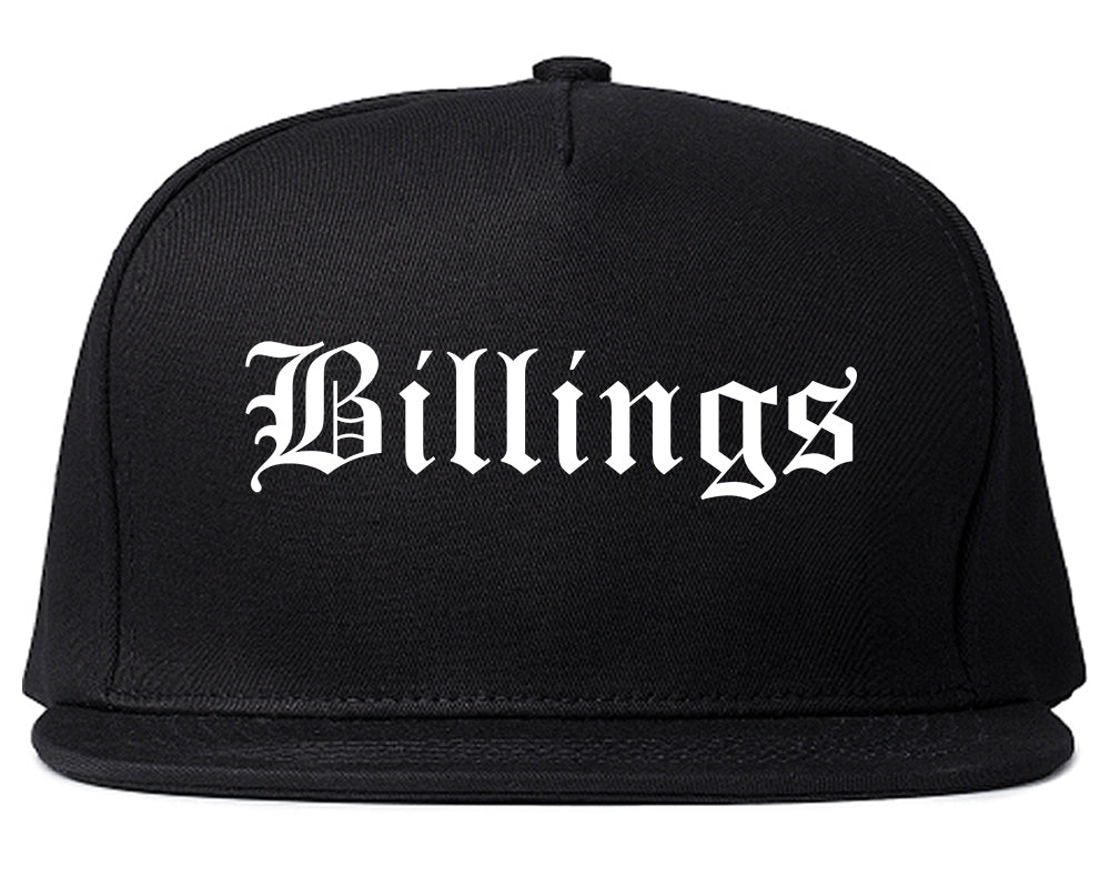 Billings Montana MT Old English Mens Snapback Hat Black