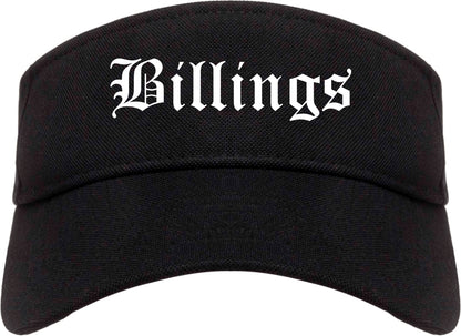 Billings Montana MT Old English Mens Visor Cap Hat Black