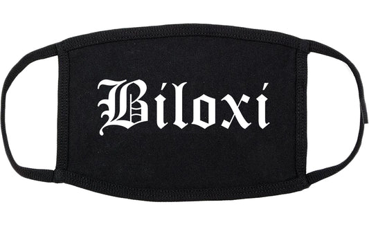 Biloxi Mississippi MS Old English Cotton Face Mask Black