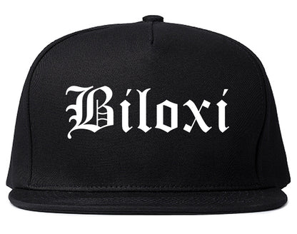 Biloxi Mississippi MS Old English Mens Snapback Hat Black