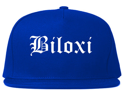 Biloxi Mississippi MS Old English Mens Snapback Hat Royal Blue