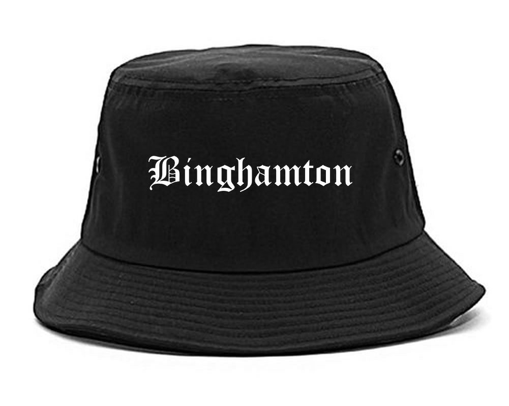 Binghamton New York NY Old English Mens Bucket Hat Black