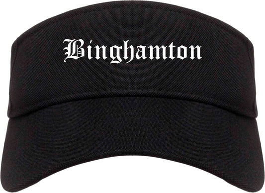 Binghamton New York NY Old English Mens Visor Cap Hat Black