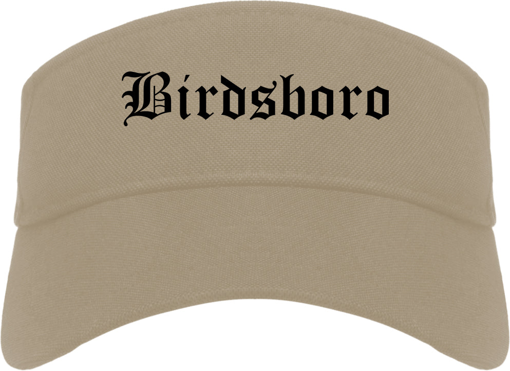 Birdsboro Pennsylvania PA Old English Mens Visor Cap Hat Khaki