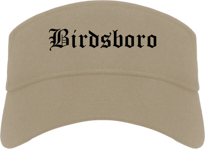 Birdsboro Pennsylvania PA Old English Mens Visor Cap Hat Khaki