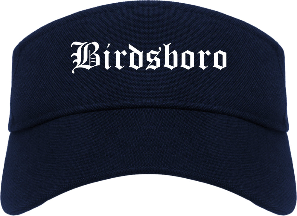 Birdsboro Pennsylvania PA Old English Mens Visor Cap Hat Navy Blue