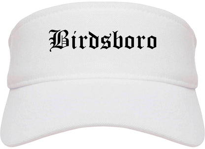 Birdsboro Pennsylvania PA Old English Mens Visor Cap Hat White