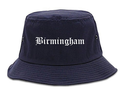 Birmingham Alabama AL Old English Mens Bucket Hat Navy Blue