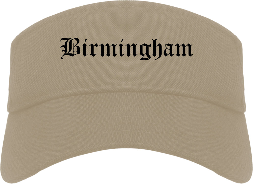 Birmingham Alabama AL Old English Mens Visor Cap Hat Khaki