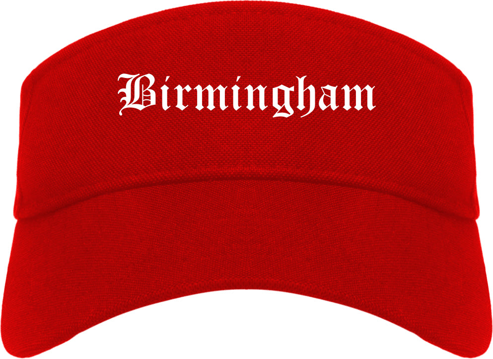 Birmingham Alabama AL Old English Mens Visor Cap Hat Red