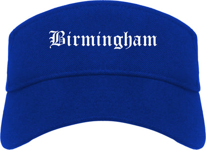 Birmingham Alabama AL Old English Mens Visor Cap Hat Royal Blue