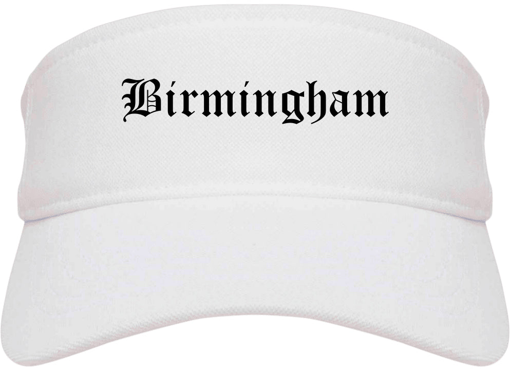 Birmingham Alabama AL Old English Mens Visor Cap Hat White