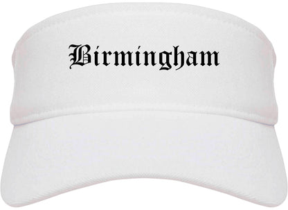 Birmingham Alabama AL Old English Mens Visor Cap Hat White