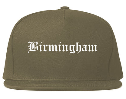 Birmingham Michigan MI Old English Mens Snapback Hat Grey