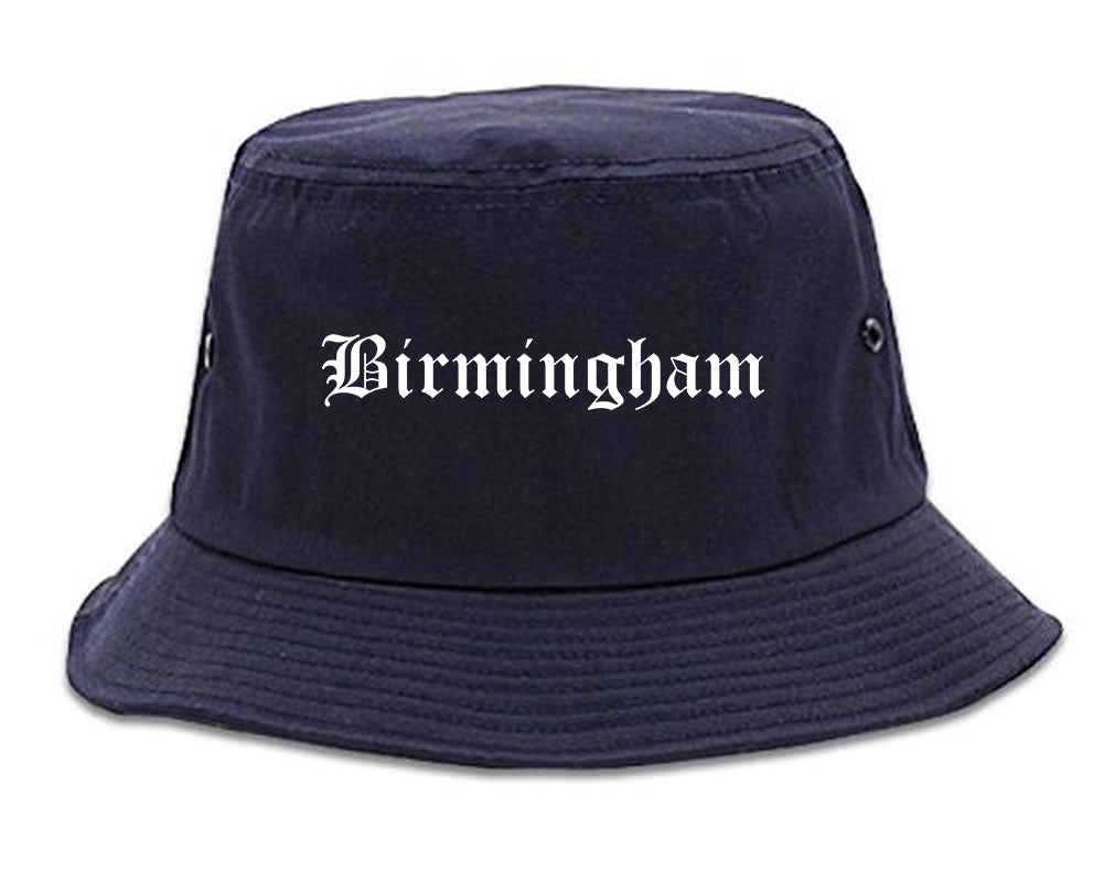Birmingham Michigan MI Old English Mens Bucket Hat Navy Blue