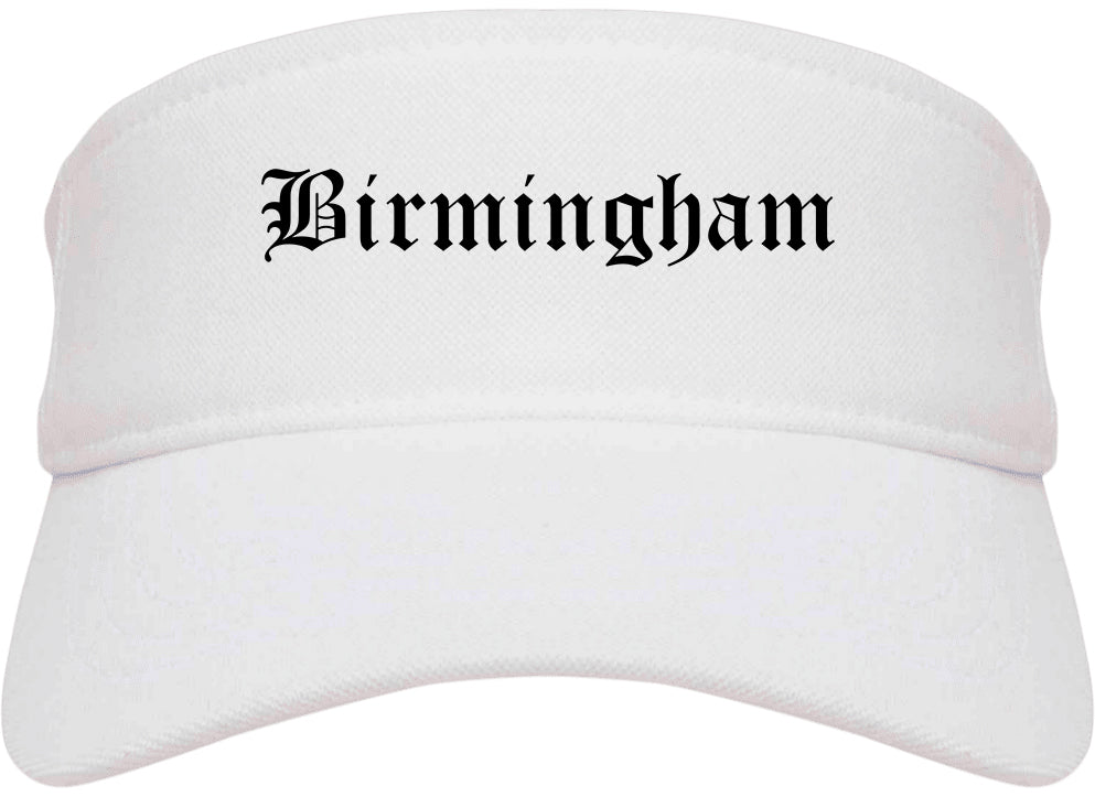Birmingham Michigan MI Old English Mens Visor Cap Hat White