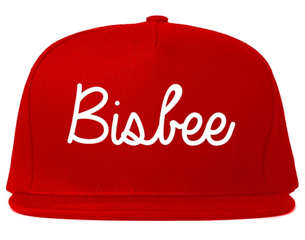 Bisbee Arizona AZ Script Mens Snapback Hat Red