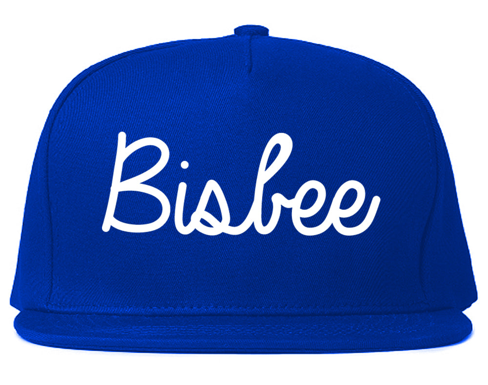 Bisbee Arizona AZ Script Mens Snapback Hat Royal Blue