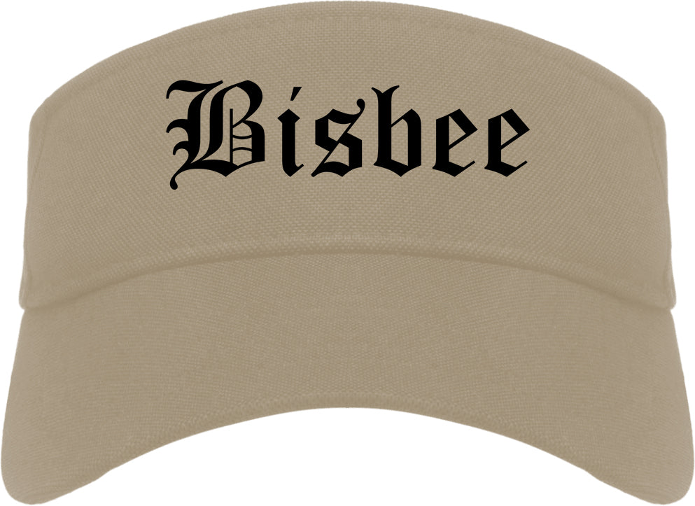 Bisbee Arizona AZ Old English Mens Visor Cap Hat Khaki