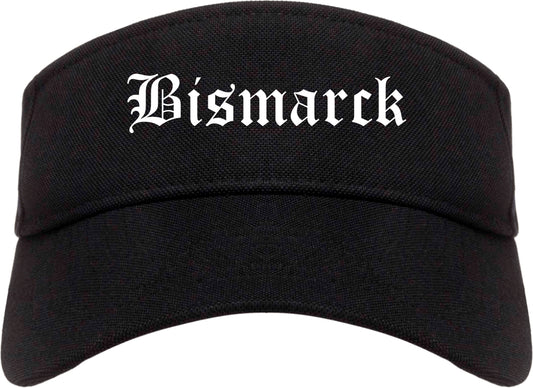 Bismarck North Dakota ND Old English Mens Visor Cap Hat Black