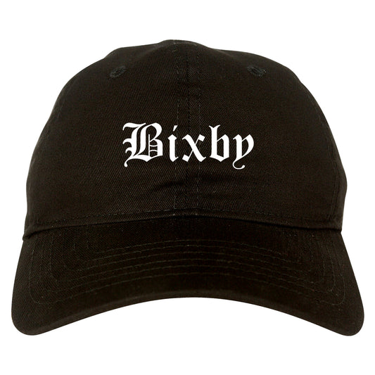 Bixby Oklahoma OK Old English Mens Dad Hat Baseball Cap Black
