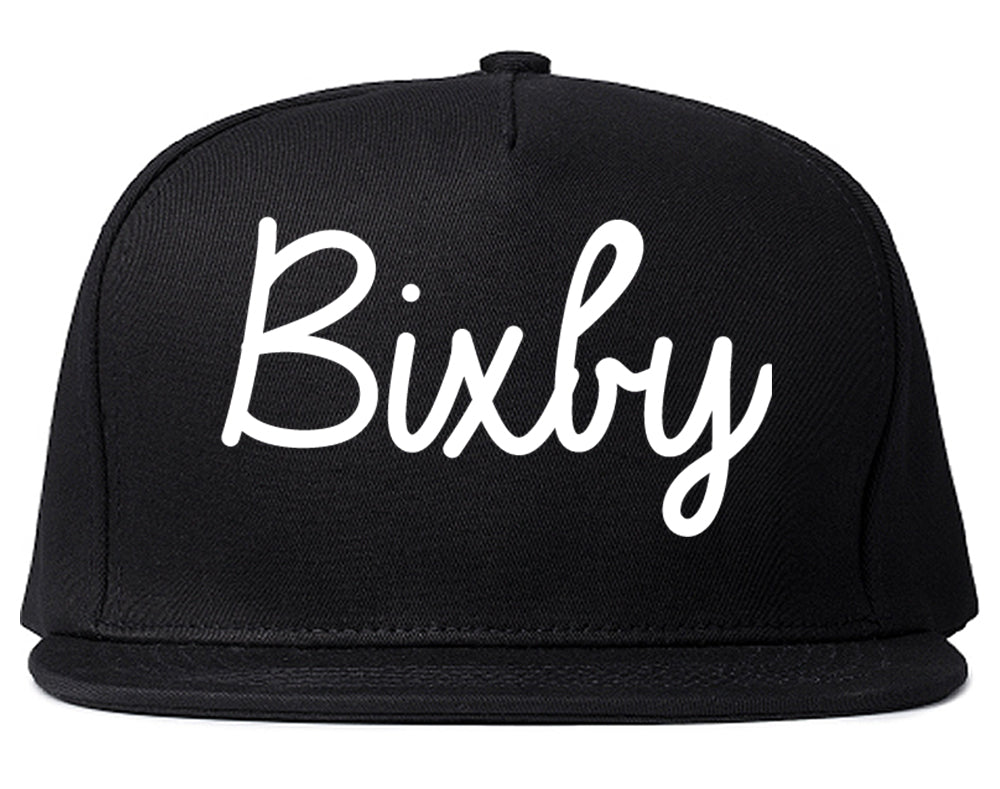 Bixby Oklahoma OK Script Mens Snapback Hat Black