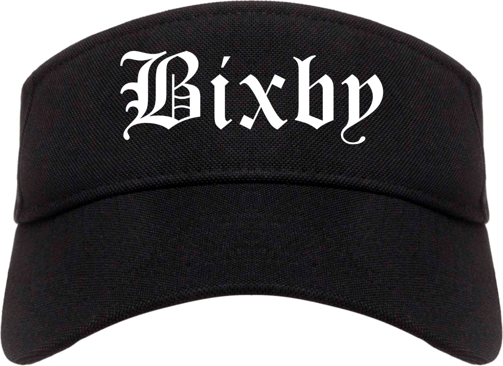 Bixby Oklahoma OK Old English Mens Visor Cap Hat Black