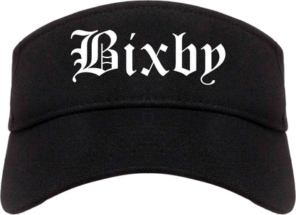 Bixby Oklahoma OK Old English Mens Visor Cap Hat Black