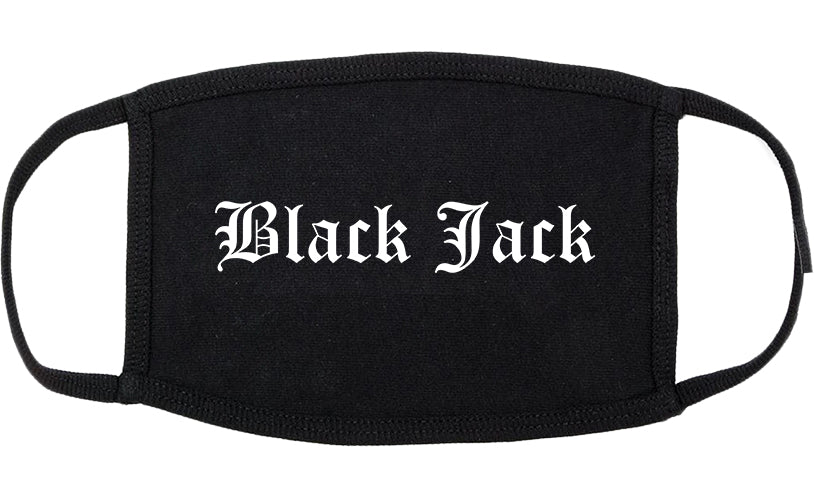 Black Jack Missouri MO Old English Cotton Face Mask Black