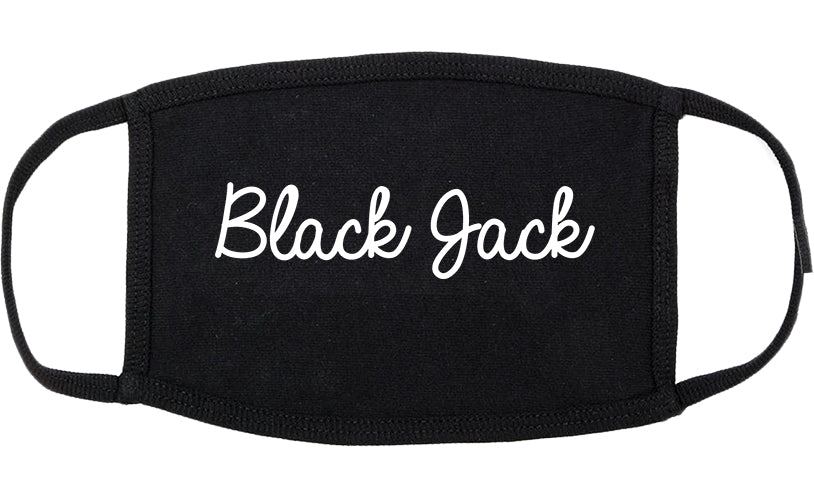 Black Jack Missouri MO Script Cotton Face Mask Black