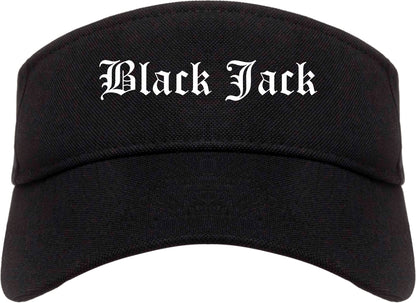 Black Jack Missouri MO Old English Mens Visor Cap Hat Black