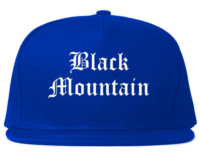 Black Mountain North Carolina NC Old English Mens Snapback Hat Royal Blue
