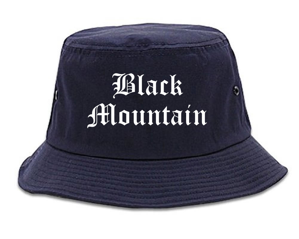 Black Mountain North Carolina NC Old English Mens Bucket Hat Navy Blue