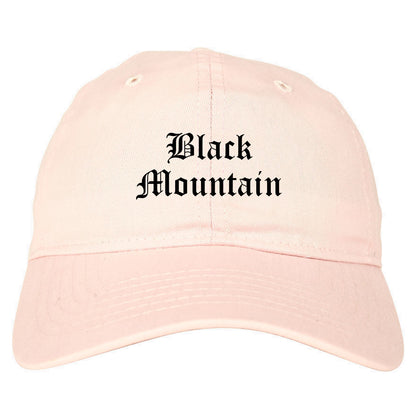 Black Mountain North Carolina NC Old English Mens Dad Hat Baseball Cap Pink
