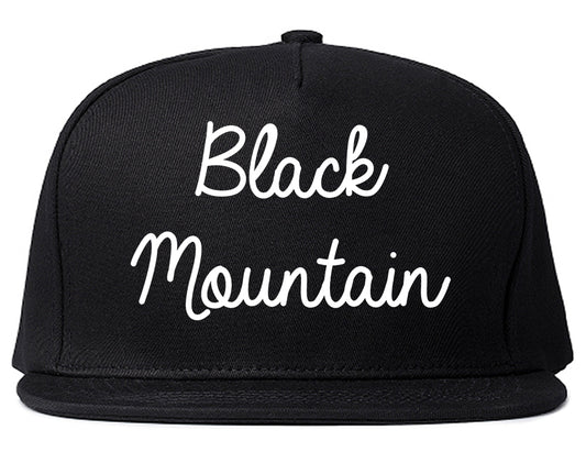 Black Mountain North Carolina NC Script Mens Snapback Hat Black