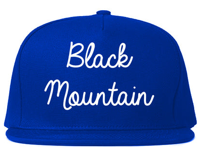 Black Mountain North Carolina NC Script Mens Snapback Hat Royal Blue