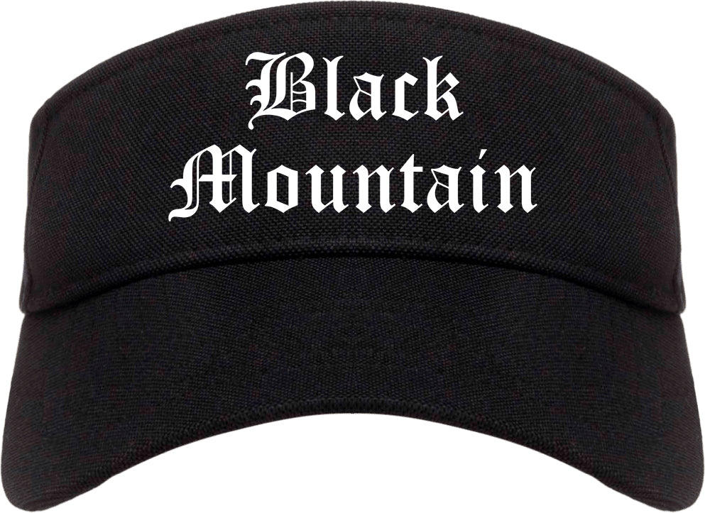 Black Mountain North Carolina NC Old English Mens Visor Cap Hat Black