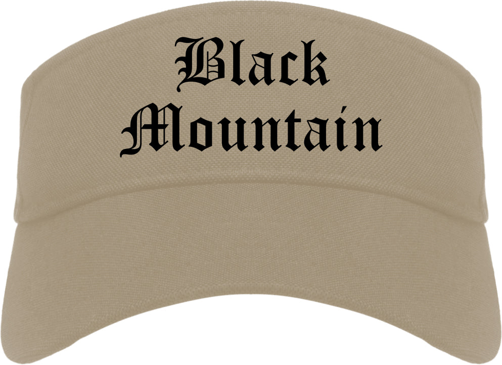 Black Mountain North Carolina NC Old English Mens Visor Cap Hat Khaki