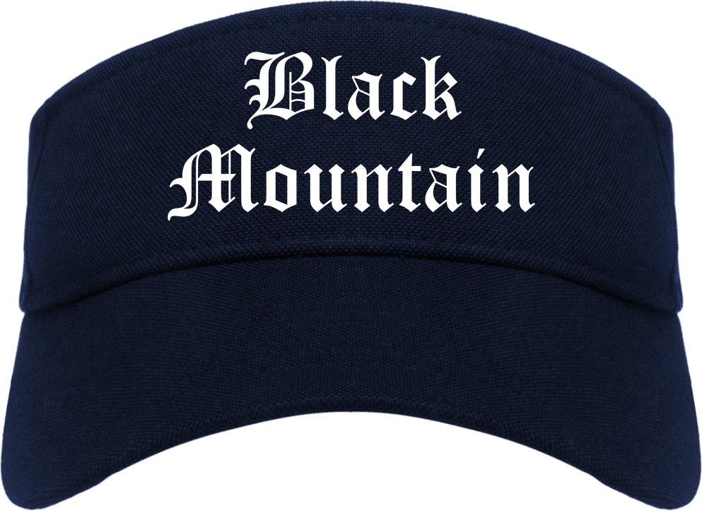 Black Mountain North Carolina NC Old English Mens Visor Cap Hat Navy Blue