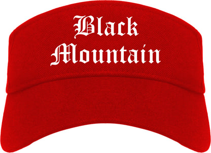 Black Mountain North Carolina NC Old English Mens Visor Cap Hat Red