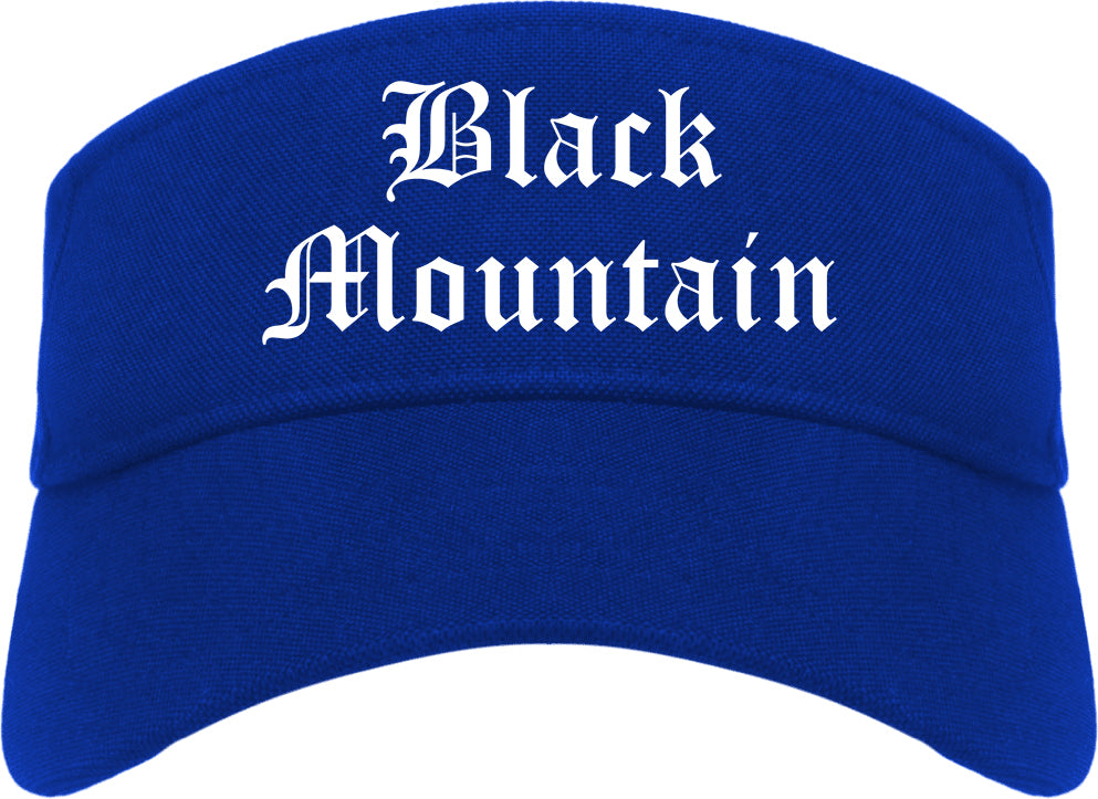 Black Mountain North Carolina NC Old English Mens Visor Cap Hat Royal Blue