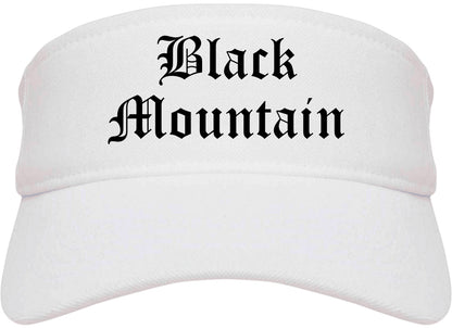 Black Mountain North Carolina NC Old English Mens Visor Cap Hat White