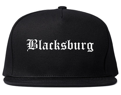 Blacksburg Virginia VA Old English Mens Snapback Hat Black