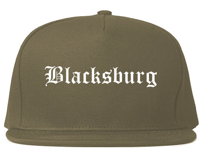 Blacksburg Virginia VA Old English Mens Snapback Hat Grey